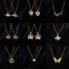 Wholesale Simple Style Cartoon Character Heart Shape Bow Knot Copper Inlay Zircon Pendant Necklace