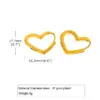 Wholesale 201 Stainless Steel Geometric Heart Shape PVD Coated 18K Real Gold Plated 18K Gold Elegant Streetwear IG Style Waterproof Non Tarnish Earrings