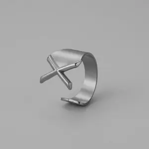 Silver X Open Ring J382-50 / Adjustable Opening