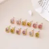Wholesale PVD Coated 18K Gold Real Gold Plated Geometric 304 Stainless Steel Simple Style Waterproof Non Tarnish Ear Studs