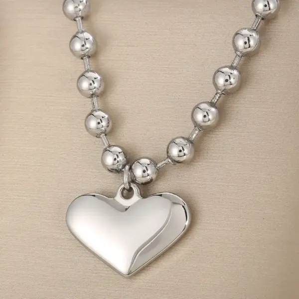 304 Stainless Steel Heart Shape PVD Coated 18K Real Gold Plated Casual Vacation Waterproof Non Tarnish Plating Bracelets Necklace