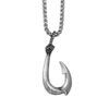 Wholesale Hip-Hop Big Fishhook Titanium Steel Necklace Pendant