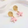 Wholesale 1 Piece Vacation Beach Starfish Shell 304 Stainless Steel Earrings