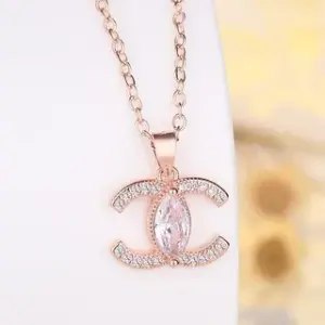 Tl146 Letter Necklace Rose Gold / Copper-plated gold