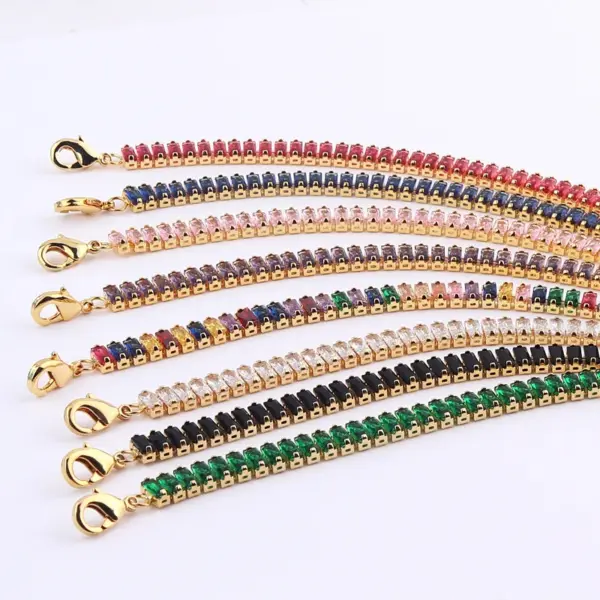 Wholesale Fashion Geometric Copper Choker Inlay Zircon Copper Necklaces