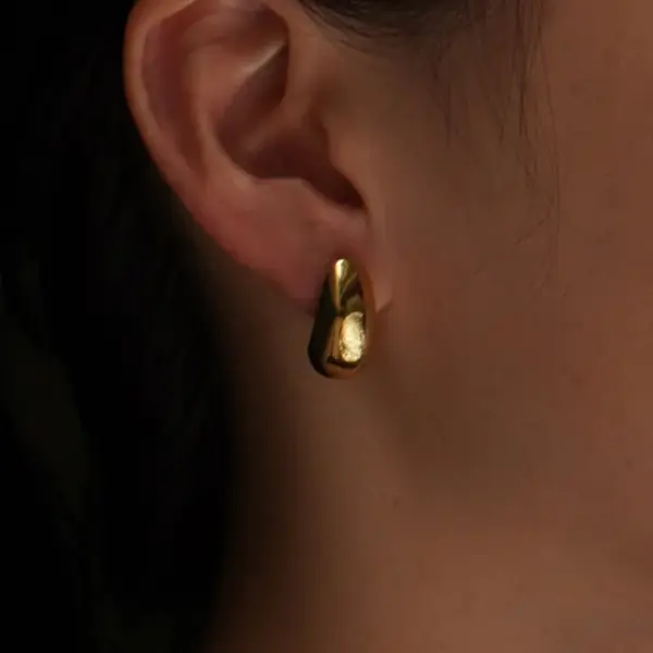 Wholesale Ion Plating (IP) 18K Gold Plated Geometric 304 Stainless Steel Simple Style Waterproof Non Tarnish Ear Studs