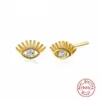 925 Sterling Silver Zircon Eye Ear Studs