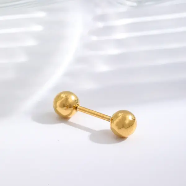 Wholesale 1 Simple Style Commute Round 304 Stainless Steel 18K Gold Plated Ear Studs