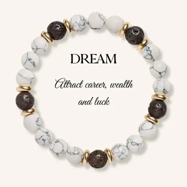 Retro Bohemian Round Semi-precious Stone Elastic String Bracelets In Bulk Natural Stone Bracelet