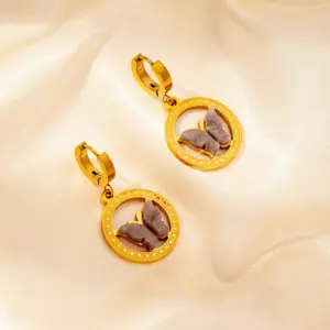 Titanium Steel Butterfly Earrings