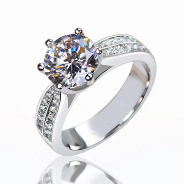 Wholesale Fashion Heart Shape Copper Inlay Zircon Open Ring