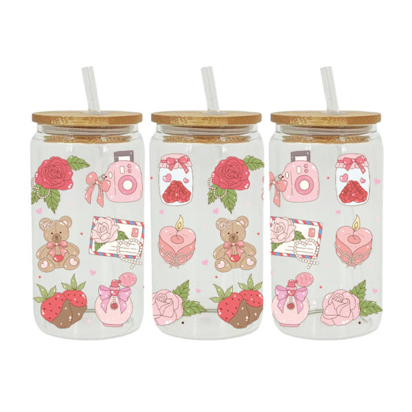 Wholesale Uv Transfer Sticker Glass Cup Crystal Label Crystal Sticker Cross-Border Exclusive for 16oz Glass Cup Special Sticker 23Cmx11Cm