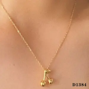 Gold Cherry Necklace D1384
