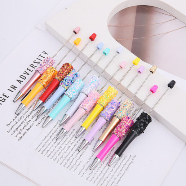 Wholesale DIY Little Star Beaded Pen Colorful Sparkling Sequin Ballpoint Pen Cartoon Educational Cute Gift Stationery Pen