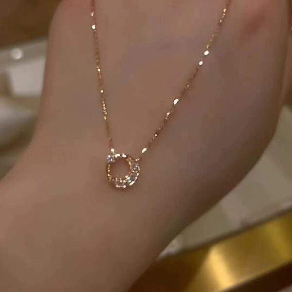 Wholesale New Sun, Moon and Stars Necklace Girl's High-end Sense Exquisite Clavicle Chain Fashion All-match Neckchain Girlfriend Same Style Jewelry