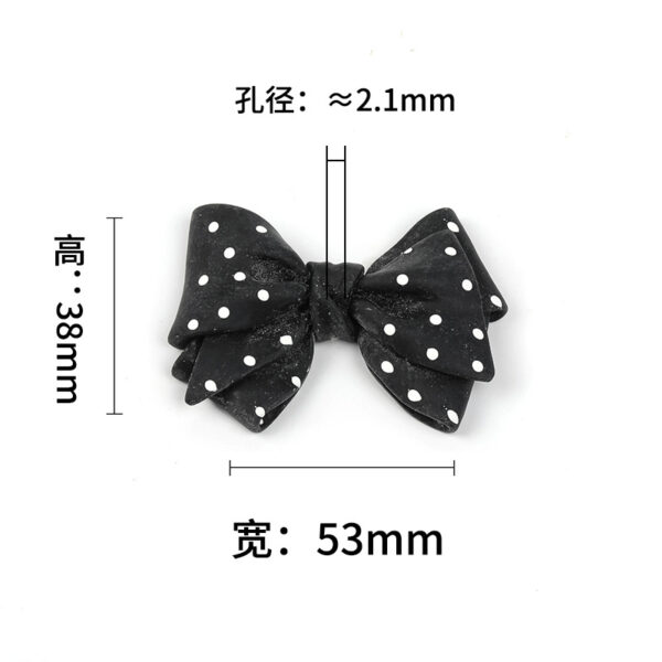 Wholesale Large Polka Dot Bow Straight Hole Beads