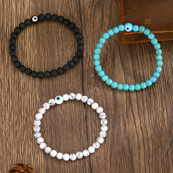 Wholesale White turquoise volcanic stone bracelet