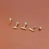 Wholesale 304 Stainless Steel Long Strip Electroplated Stone-Free 18K Gold Plated Simple Style Plating Ear Studs