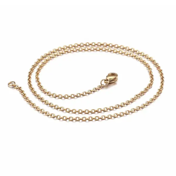Wholesale PVD Coated 18K Gold Plated Geometric Titanium Steel Fashion Waterproof Non Tarnish Necklace