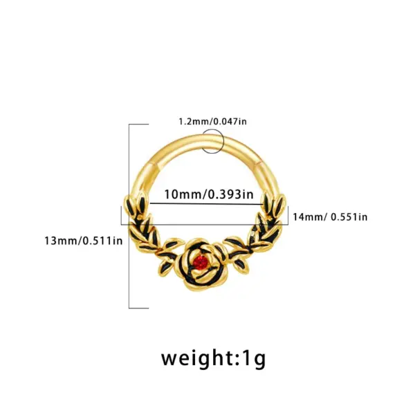 1 Piece 316 Stainless Steel Alloy Rhinestones Nose Rings & Studs Star Rose White Gold Plated Gold Plated Nose Rings & Studs Unisex