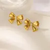 Stainless Steel Bowknot Heart Sunflower 18K Gold Plated Women's Earrings Elegant Imitation Pearl Zircon Accessories Wholesale Available