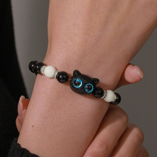 Wholesale Hot Selling Cheese Cute Kitten Luminous Bracelet Necklace Live Broadcast Best Selling Couple Cartoon Little Black Cat Accessories Necklace