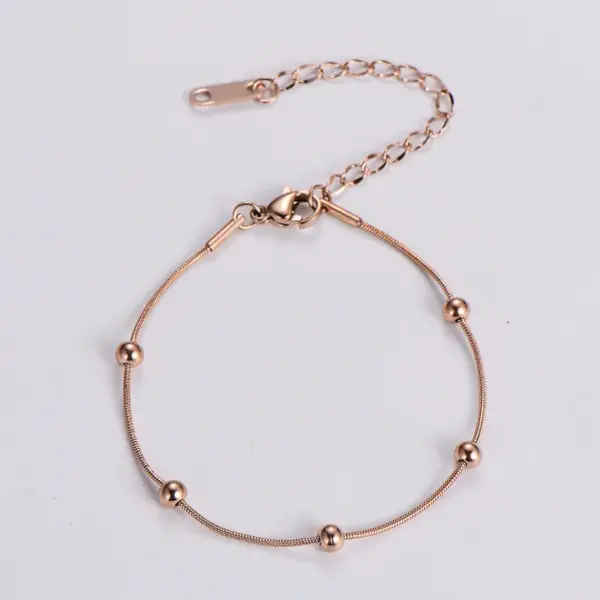 Wholesale PVD Coated 18K Gold Plated Rose Gold Plated Ball Stainless Steel Elegant Luxurious Waterproof Non Tarnish 304 Stainless Steel Bracelets
