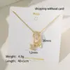 Wholesale PVD Coated Real Gold Plated 18K Gold Pentagram Ice Cream Animal 304 Stainless Steel Simple Style Waterproof Non Tarnish 304 Stainless Steel Lobster Trigger Clasp Closure Pendant Necklace