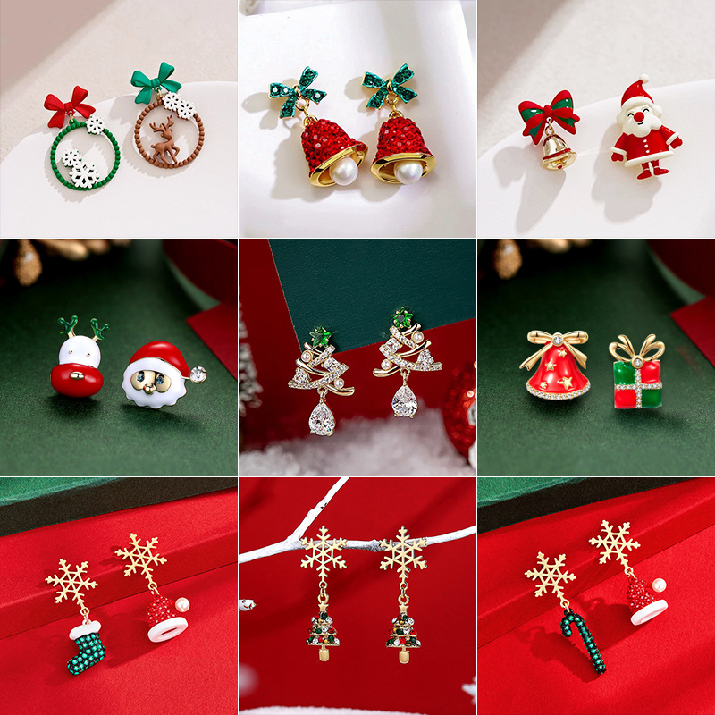 Wholesale Christmas Collection Asymmetrical Earrings