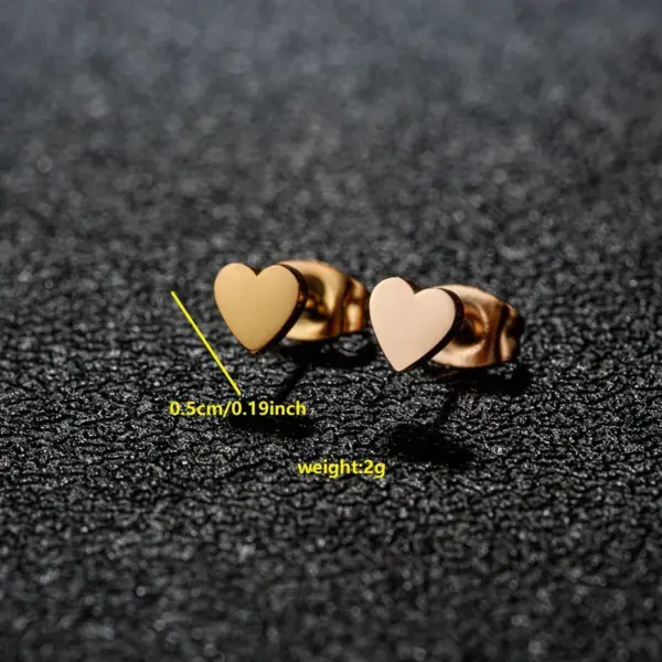 Wholesale Ion Plating (IP) 18K Gold Real Gold Plated Heart Shape 304 Stainless Steel Cute Sweet Waterproof Non Tarnish Small Stud Earrings Ear Studs