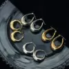 Fashion Solid Color Titanium Steel Hoop Earrings 1 Pair