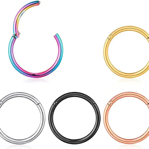 1 Piece 316L Stainless Steel Nose Rings & Studs Round Waterproof Non Tarnish Surgical Steel Nose Ring