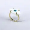 Wholesale Retro Devil's Eye Copper Gold Plated Glass Stone Open Ring 1 Piece