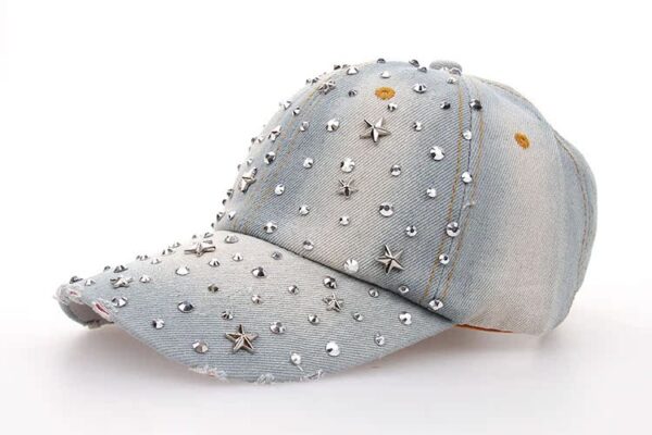 Wholesale AliExpress/eBay/Dunhuang/Taobao supply baby's milk star drill denim baseball cap B081