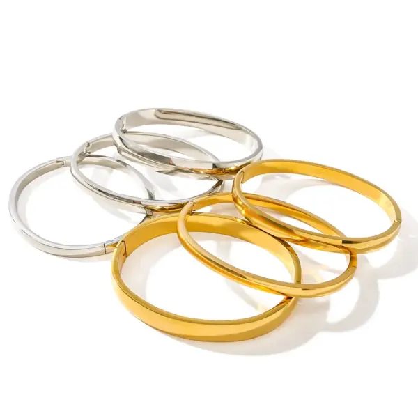 Wholesale IG Style Simple Style Geometric 304 Stainless Steel Bangle In Bulk