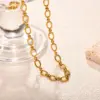 Wholesale PVD Coated Real Gold Plated 18K Solid Color 201 Stainless Steel Simple Style Classic IG Waterproof Non Tarnish Necklace
