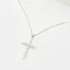 1 Piece Vintage Style Cross Stainless Steel Inlay Diamond Pendant Necklace