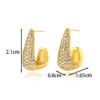 Wholesale 1 Pair Vintage Style French Style Simple Style C Shape Inlay Copper Zircon Hoop Earrings