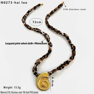 Golden Leopard with Diamond Knotted Conch / One Size