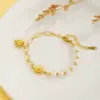 PVD Coated Real Gold Plated 18K Gold Rabbit Sun Heart Shape Titanium Steel Sweet Waterproof Non Tarnish Titanium Steel Bracelets