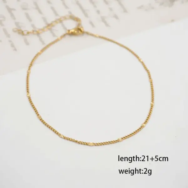 Wholesale Ferroalloy Heart Shape Vacuum Plating Real Gold Plated IG Style Casual Simple Style Waterproof Non Tarnish Handmade Gold Anklet