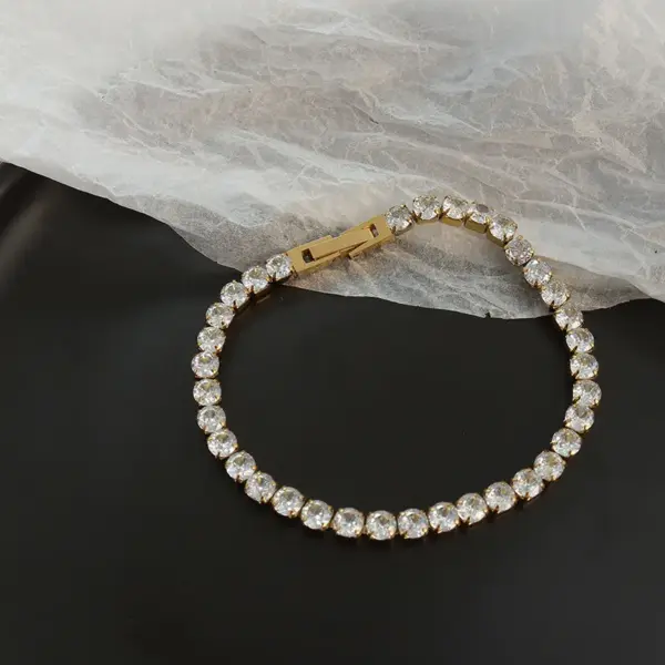 Wholesale PVD Coated Real Gold Plated 18K Gold Geometric 304 Stainless Steel Fashion Waterproof Non Tarnish 304 Stainless Steel Bracelets