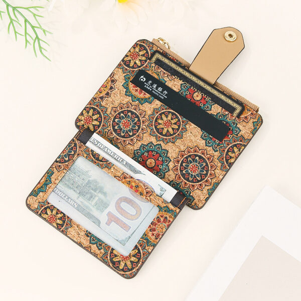 oly-226e56d8460fa464e6e80ae4efdf28b5 Wholesale Vintage Exquisite Multi Card Bag Portuguese Cork Ultra-thin Ultra-light 10 Card Zipper Small Wallet Coin Purse