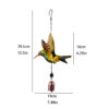 Wholesale Cross-Border New Product Hummingbird Wind Chime Metal Iron Crafts Hanging Decoration Iron Printed Bird Courtyard Garden Pendant