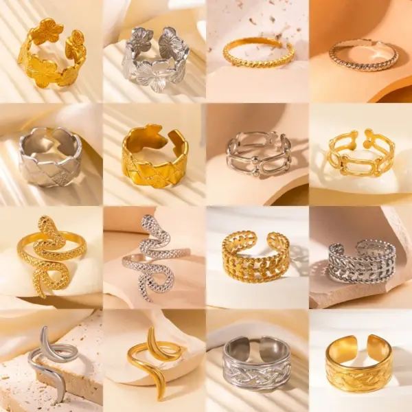 Non-Fading Titanium Steel Ring Temperamental Minority High-Grade Design Sense Ring Versatile Opening Ring Wholesale