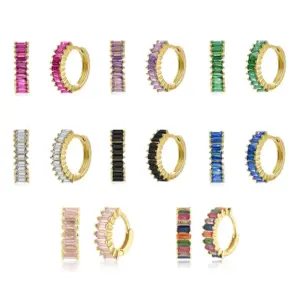 Wholesale Fashion Geometric Plating Copper Artificial Gemstones Earrings