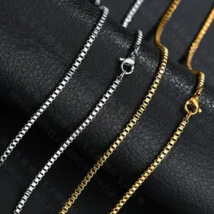 PVD Coated Real Gold Plated Lines 304 Stainless Steel Simple Style Waterproof Non Tarnish 304 Stainless Steel Necklace