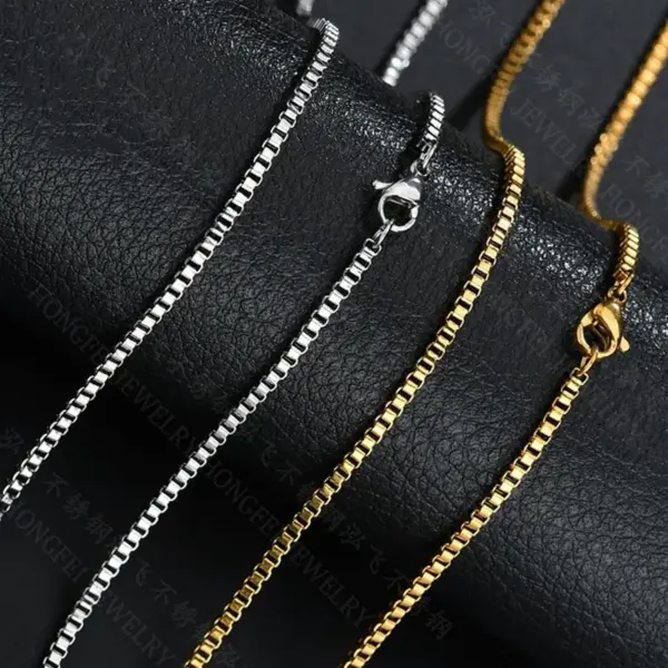 PVD Coated Real Gold Plated Lines 304 Stainless Steel Simple Style Waterproof Non Tarnish 304 Stainless Steel Necklace