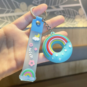 M0320#Donut [rainbow leather rope]-blue