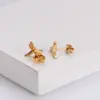 1 Set Simple Style Dragonfly Plating Stainless Steel Ear Studs